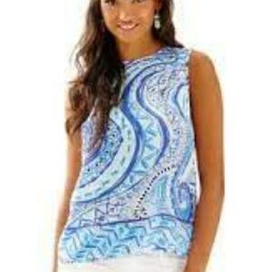 Lilly Pulitzer Iona Shell Mermaid For You Silk Top Size  XS NWT